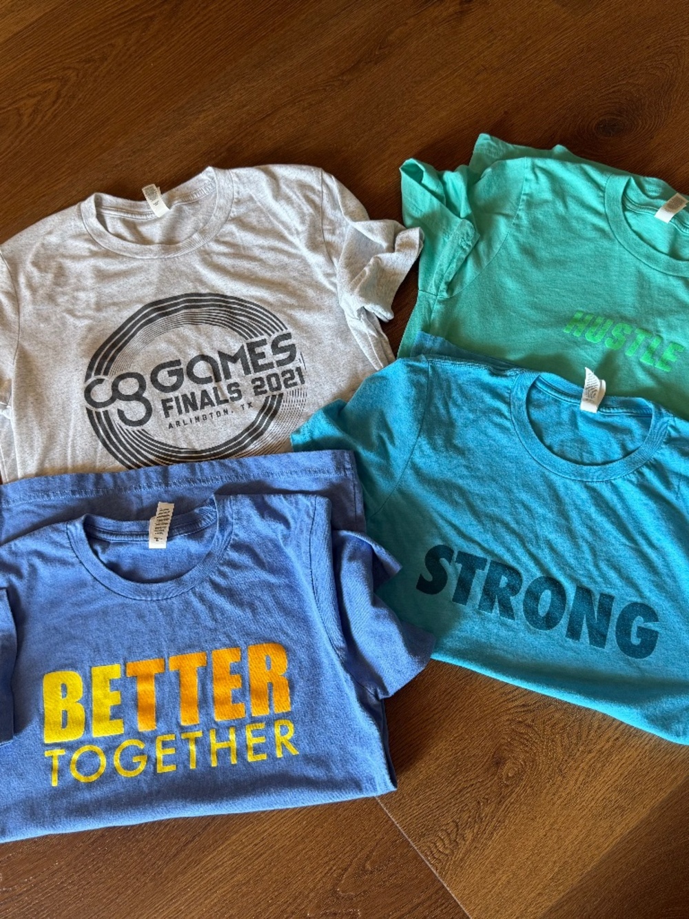 Lot of 4 Camp Gladiator CG shirts Small Short Sleeve Better Together Strong